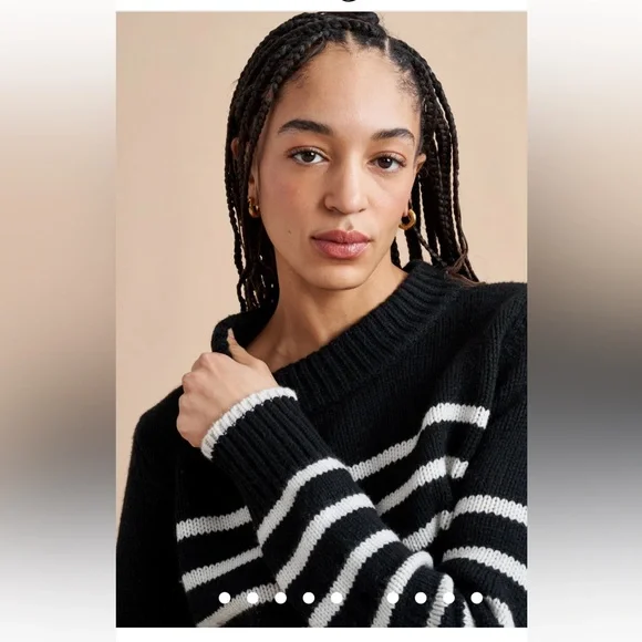 La Ligne Mini Marin Sweater Black Cream Stripe - Picture 3 of 9